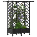 vidaXL Vyvýšený záhon s mriežkou a strechou Čierna 124 x 40 x 127 cm – Obrázok 3