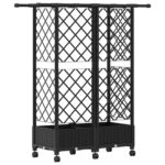 vidaXL Vyvýšený záhon s mriežkou a strechou Čierna 124 x 40 x 127 cm – Obrázok 5
