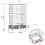 vidaXL Vyvýšený záhon s mriežkou a strechou Čierna 124 x 40 x 127 cm – Obrázok 9