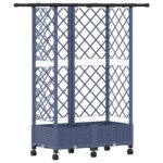 vidaXL Vyvýšený záhon s mriežkou a strechou Sivá 124 x 40 x 127 cm PP – Obrázok 2