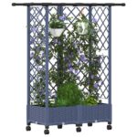 vidaXL Vyvýšený záhon s mriežkou a strechou Sivá 124 x 40 x 127 cm PP – Obrázok 3