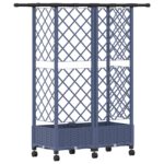 vidaXL Vyvýšený záhon s mriežkou a strechou Sivá 124 x 40 x 127 cm PP – Obrázok 5