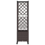 vidaXL Vyvýšený záhon s mriežkou a strechou Hnedá 124 x 40 x 142 cm PP – Obrázok 4