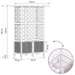 vidaXL Vyvýšený záhon s mriežkou a strechou Hnedá 124 x 40 x 142 cm PP – Obrázok 9