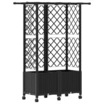 vidaXL Vyvýšený záhon s mriežkou a strechou Čierna 124 x 40 x 142 cm – Obrázok 2
