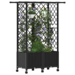 vidaXL Vyvýšený záhon s mriežkou a strechou Čierna 124 x 40 x 142 cm – Obrázok 3