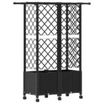 vidaXL Vyvýšený záhon s mriežkou a strechou Čierna 124 x 40 x 142 cm – Obrázok 5