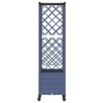 vidaXL Vyvýšený záhon s mriežkou a strechou Sivá 124 x 40 x 142 cm PP – Obrázok 4