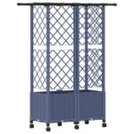 vidaXL Vyvýšený záhon s mriežkou a strechou Sivá 124 x 40 x 142 cm PP – Obrázok 5
