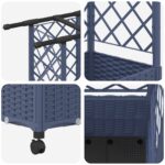 vidaXL Vyvýšený záhon s mriežkou a strechou Sivá 124 x 40 x 142 cm PP – Obrázok 6