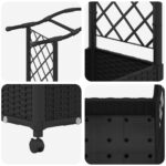 vidaXL Vyvýšený záhon s mriežkou a strechou Čierna 169 x 40 x 129 cm – Obrázok 6