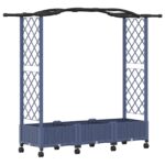 vidaXL Vyvýšený záhon s mriežkou a strechou Sivá 169 x 40 x 129 cm PP – Obrázok 2
