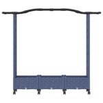 vidaXL Vyvýšený záhon s mriežkou a strechou Sivá 169 x 40 x 129 cm PP – Obrázok 4