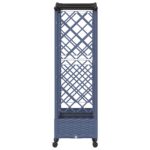 vidaXL Vyvýšený záhon s mriežkou a strechou Sivá 169 x 40 x 129 cm PP – Obrázok 5