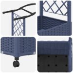 vidaXL Vyvýšený záhon s mriežkou a strechou Sivá 169 x 40 x 129 cm PP – Obrázok 6