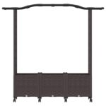 vidaXL Vyvýšený záhon s mriežkou a strechou Hnedá 164 x 40 x 144 cm PP – Obrázok 4