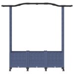 vidaXL Vyvýšený záhon s mriežkou a strechou Sivá 164 x 40 x 144 cm PP – Obrázok 4