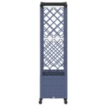 vidaXL Vyvýšený záhon s mriežkou a strechou Sivá 164 x 40 x 144 cm PP – Obrázok 5