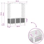vidaXL Vyvýšený záhon s mriežkou a strechou Sivá 164 x 40 x 144 cm PP – Obrázok 9