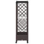 vidaXL Vyvýšený záhon s mriežkou a strechou Hnedá 163 x 40 x 129 cm PP – Obrázok 4
