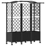 vidaXL Vyvýšený záhon s mriežkou a strechou Čierna 163 x 40 x 144 cm – Obrázok 5