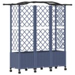 vidaXL Vyvýšený záhon s mriežkou a strechou Sivá 163 x 40 x 144 cm PP – Obrázok 5
