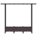 vidaXL Vyvýšený záhon s mriežkou a strechou Hnedá 164 x 40 x 127 cm PP – Obrázok 4