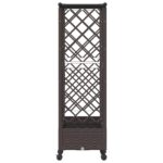 vidaXL Vyvýšený záhon s mriežkou a strechou Hnedá 164 x 40 x 127 cm PP – Obrázok 5