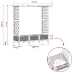 vidaXL Vyvýšený záhon s mriežkou a strechou Hnedá 164 x 40 x 127 cm PP – Obrázok 9