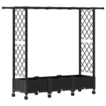 vidaXL Vyvýšený záhon s mriežkou a strechou Čierna 164 x 40 x 127 cm – Obrázok 2