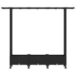 vidaXL Vyvýšený záhon s mriežkou a strechou Čierna 164 x 40 x 127 cm – Obrázok 4