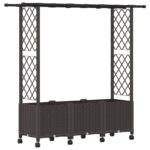 vidaXL Vyvýšený záhon s mriežkou a strechou Hnedá 162,5 x 40 x 142 cm – Obrázok 2