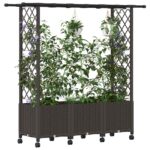 vidaXL Vyvýšený záhon s mriežkou a strechou Hnedá 162,5 x 40 x 142 cm – Obrázok 3