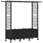 vidaXL Vyvýšený záhon s mriežkou a strechou Čierna 162,5 x 40 x 142 cm – Obrázok 2