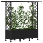 vidaXL Vyvýšený záhon s mriežkou a strechou Čierna 162,5 x 40 x 142 cm – Obrázok 3