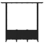 vidaXL Vyvýšený záhon s mriežkou a strechou Čierna 162,5 x 40 x 142 cm – Obrázok 4