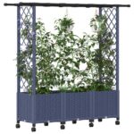 vidaXL Vyvýšený záhon s mriežkou a strechou Sivá 162,5 x 40 x 142 cm – Obrázok 3