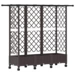 vidaXL Vyvýšený záhon s mriežkou a strechou Hnedá 164 x 40 x 127 cm PP – Obrázok 2