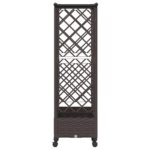 vidaXL Vyvýšený záhon s mriežkou a strechou Hnedá 164 x 40 x 127 cm PP – Obrázok 4