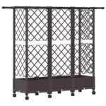 vidaXL Vyvýšený záhon s mriežkou a strechou Hnedá 164 x 40 x 127 cm PP – Obrázok 5
