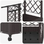 vidaXL Vyvýšený záhon s mriežkou a strechou Hnedá 164 x 40 x 127 cm PP – Obrázok 6