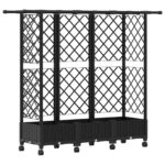 vidaXL Vyvýšený záhon s mriežkou a strechou Čierna 164 x 40 x 127 cm – Obrázok 2
