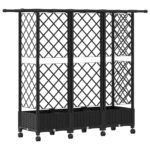 vidaXL Vyvýšený záhon s mriežkou a strechou Čierna 164 x 40 x 127 cm – Obrázok 5