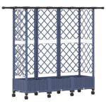 vidaXL Vyvýšený záhon s mriežkou a strechou Sivá 164 x 40 x 127 cm PP – Obrázok 2