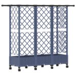 vidaXL Vyvýšený záhon s mriežkou a strechou Sivá 164 x 40 x 127 cm PP – Obrázok 5
