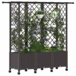 vidaXL Vyvýšený záhon s mriežkou a strechou Hnedá 163,5 x 40 x 142 cm – Obrázok 3
