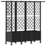 vidaXL Vyvýšený záhon s mriežkou a strechou Čierna 163,5 x 40 x 142 cm – Obrázok 2