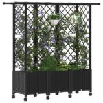 vidaXL Vyvýšený záhon s mriežkou a strechou Čierna 163,5 x 40 x 142 cm – Obrázok 3