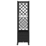 vidaXL Vyvýšený záhon s mriežkou a strechou Čierna 163,5 x 40 x 142 cm – Obrázok 4