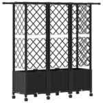 vidaXL Vyvýšený záhon s mriežkou a strechou Čierna 163,5 x 40 x 142 cm – Obrázok 5